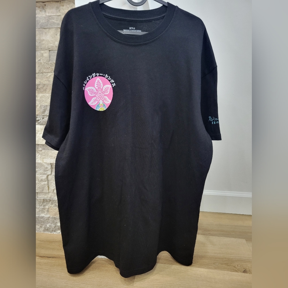 Strnager Things Black Graphic T-Shirt